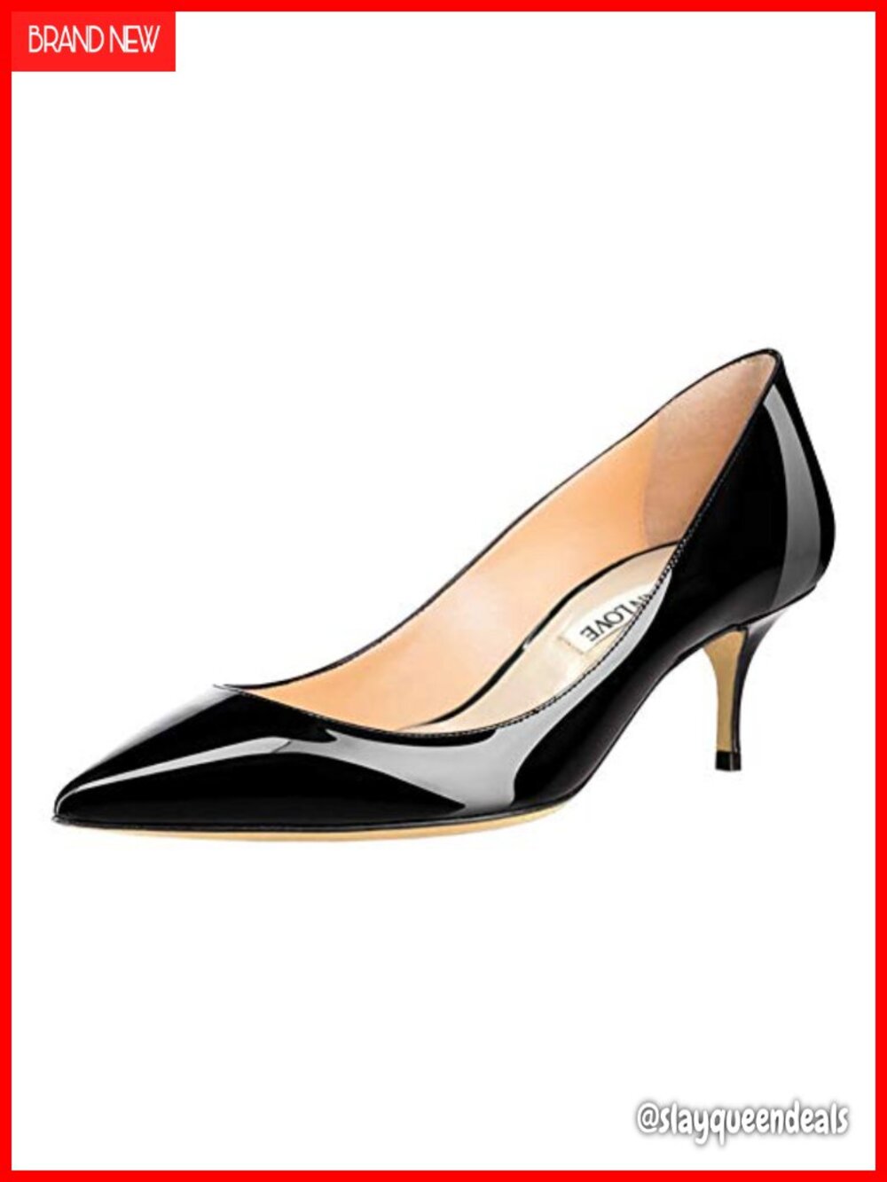 JOY IN LOVE Pointed Toe Kitten Heel Pumps Slip-On Work Shoes